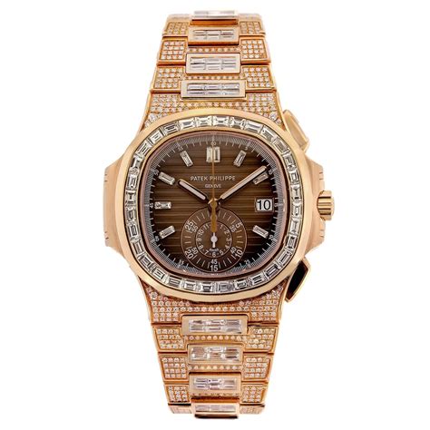 rose gold and white patek philippe nautilus|patek philippe full diamond.